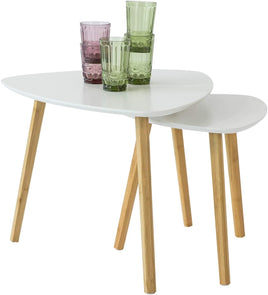 Set of 2 White Side Nesting Tables Kings Warehouse 