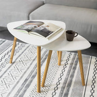 Set of 2 White Side Nesting Tables Kings Warehouse 