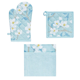 Set of 3 Renee Cotton Cover Kitchen Textile Sky Blue Home & Garden Kings Warehouse 