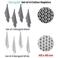 Set of 4 Christopher Vine Marigold Cotton Napkins 40cm x 40cm White Home & Garden Kings Warehouse 