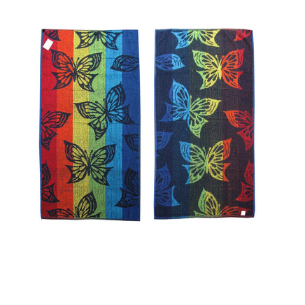 Set of 4 Imperfect Jacquard Terry Beach Towels Butterfly Home & Garden Kings Warehouse 