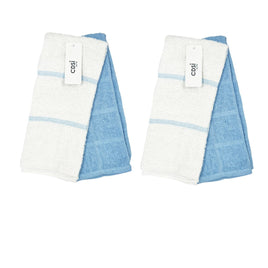 Set of 4 Rosa Cotton Rich Terry Tea Towels 42 x 62cm Light Blue Home & Garden Kings Warehouse 