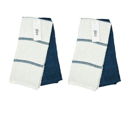 Set of 4 Rosa Cotton Rich Terry Tea Towels 42 x 62cm Navy Home & Garden Kings Warehouse 