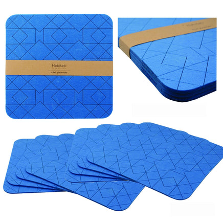 Set of 8 Felt Placemats Cobalt Blue Home & Garden Kings Warehouse 