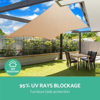 Shade Sail 5x5x5m Triangle 185GSM 95% Sand Shade Cloth Home & Garden Kings Warehouse 