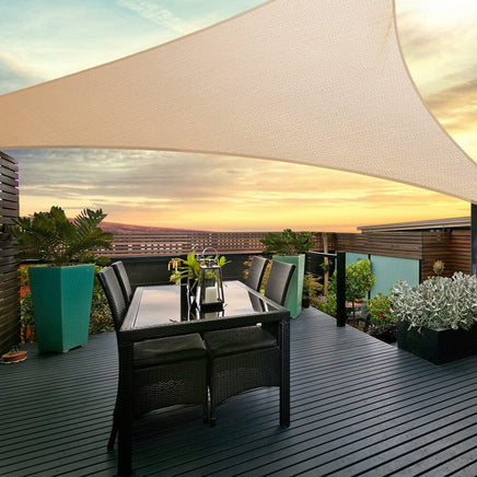 Shade Sail 5x5x5m Triangle 185GSM 95% Sand Shade Cloth Home & Garden Kings Warehouse 