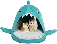 Shark Shape Pet Cave Bed for Cats andSmall Dogs 45 x 45 x 38 cm (Blue) cat supplies Kings Warehouse 