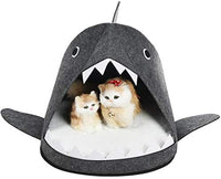 Shark Shape Pet Cave Bed for Cats andSmall Dogs 45 x 45 x 38 cm (Dark Grey) cat supplies Kings Warehouse 
