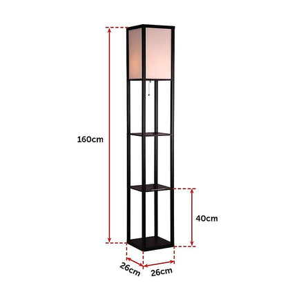 Shelf Floor Lamp - Shade Diffused Light Source with Open-Box Shelves Home & Garden Kings Warehouse 