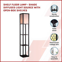Shelf Floor Lamp - Shade Diffused Light Source with Open-Box Shelves Kings Warehouse 