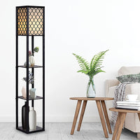 Shelf Floor Lamp - Shade Diffused Light Source with Open-Box Shelves Kings Warehouse 