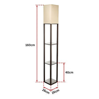 Shelf Floor Lamp - Shade Diffused Light Source with Open-Box Shelves living room KingsWarehouse 