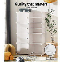 Shoe Box DIY Set of 8 Storage Cube Stackable White Furniture Kings Warehouse 