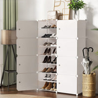 Shoe Box DIY Set of 8 Storage Cube Stackable White Furniture Kings Warehouse 