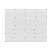 Shoe Box Rack DIY 16 Storage Cube Stackable White Furniture Kings Warehouse 