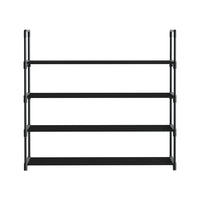 Shoe Rack 4-tier 16 Pairs Stackable Black Furniture Kings Warehouse 