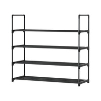 Shoe Rack 4-tier 16 Pairs Stackable Black