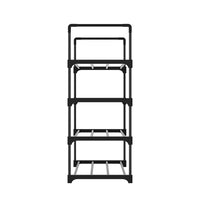 Shoe Rack 4-tier 16 Pairs Stackable Black Furniture Kings Warehouse 