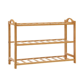 Shoe Rack Bamboo Shoe Storage 3-tier 9 Pairs Furniture Kings Warehouse