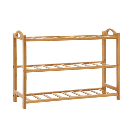 Shoe Rack Bamboo Shoe Storage 3-tier 9 Pairs Furniture Kings Warehouse 
