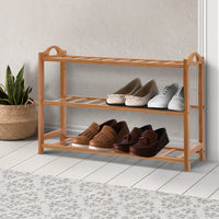 Shoe Rack Bamboo Shoe Storage 3-tier 9 Pairs Furniture Kings Warehouse 