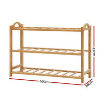 Shoe Rack Bamboo Shoe Storage 3-tier 9 Pairs Furniture Kings Warehouse 