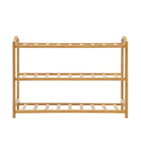 Shoe Rack Bamboo Shoe Storage 3-tier 9 Pairs Furniture Kings Warehouse 