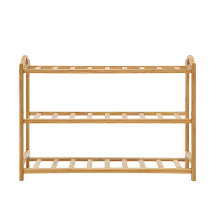 Shoe Rack Bamboo Shoe Storage 3-tier 9 Pairs Furniture Kings Warehouse 