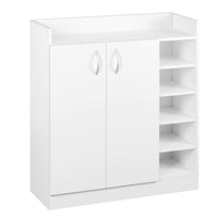 Shoe Rack Cabinet 21 Pairs Adjustable Shelves White Clair