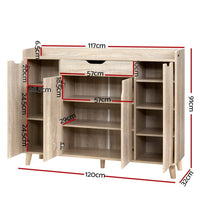 Shoe Rack Cabinet 26 Pairs Adjustable Pine Cissy Furniture Kings Warehouse 