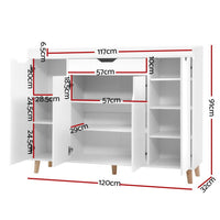 Shoe Rack Cabinet 26 Pairs Adjustable White Cissy Furniture Kings Warehouse 