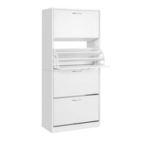 Shoe Rack Cabinet 60 Pairs 4 Doors - White Furniture Kings Warehouse 