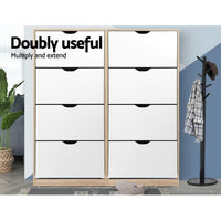 Shoe Rack Cabinet 60 Pairs 4-tier White Elen Furniture Kings Warehouse 