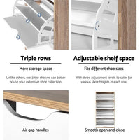 Shoe Rack Cabinet 60 Pairs 4-tier White Elen Furniture Kings Warehouse 