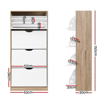 Shoe Rack Cabinet 60 Pairs 4-tier White Elen Furniture Kings Warehouse 