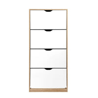 Shoe Rack Cabinet 60 Pairs 4-tier White Elen Furniture Kings Warehouse 