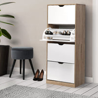 Shoe Rack Cabinet 60 Pairs 4-tier White Elen Furniture Kings Warehouse 