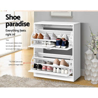 Shoe Rack Cabinet Adjustable Shelves 24 Pairs White Iris Furniture Kings Warehouse 