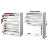 Shoe Rack Cabinet Adjustable Shelves 24 Pairs White Iris Furniture Kings Warehouse 