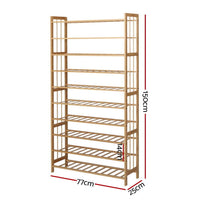 Shoe Rack Cabinet Bamboo 10-tier 50 Pairs Furniture Kings Warehouse 