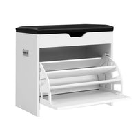 Shoe Rack Cabinet Bench 3-tier 15 Pairs White Furniture Kings Warehouse 