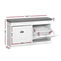 Shoe Rack Cabinet Bench 8 Pairs White Furniture Kings Warehouse 