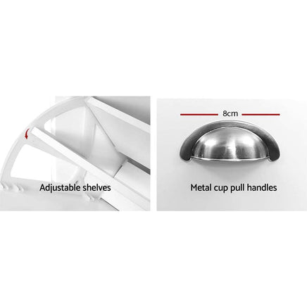 Shoe Rack Cabinet Bench 8 Pairs White Furniture Kings Warehouse 