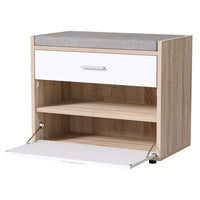 Shoe Rack Cabinet Bench 8 Pairs White Niva