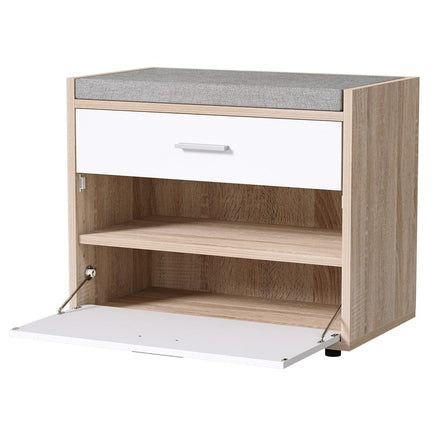 Shoe Rack Cabinet Bench 8 Pairs White Niva Furniture Kings Warehouse 