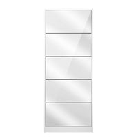 Shoe Rack Cabinet Mirror 25 Pairs White Home & Garden Kings Warehouse 