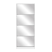 Shoe Rack Cabinet Mirror 60 Pairs White Rira Furniture Kings Warehouse 