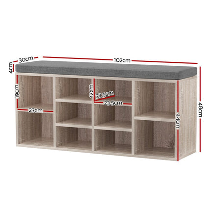 Shoe Rack Cabinet Shoe Bench Fabric Seat Pine BOA Furniture Kings Warehouse 