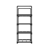 Shoe Rack Cabinet Stackable 4-tier 12 Pairs Black Furniture Kings Warehouse 