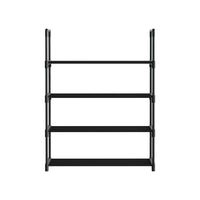 Shoe Rack Cabinet Stackable 4-tier 12 Pairs Black Furniture Kings Warehouse 